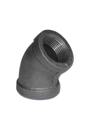 Black Malleable Elbow - 45 Degree