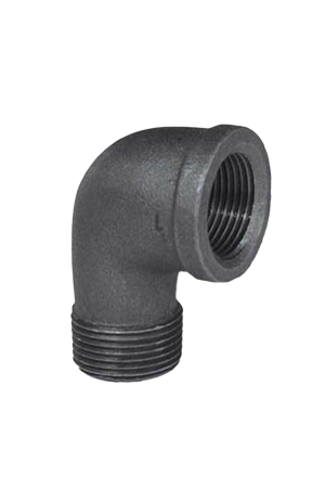 Black Malleable Street Elbow - 90 Degree