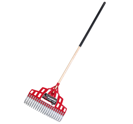 Multi-Purpose Rake, 20 Metal Tines, Wood Handle