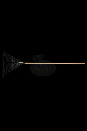 Springback Lawn Rake, 22 Metal Tines, Wood Handle