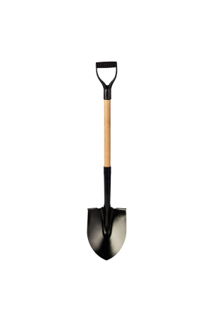 Round Point Shovel, Wood Handle, D-Grip, Econo