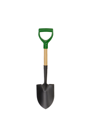Compact Round Point Shovel, Wood Handle, D-Grip, Practica