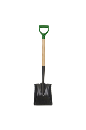 Square Point Shovel, Wood Handle, D-Grip, Footstep, Practica